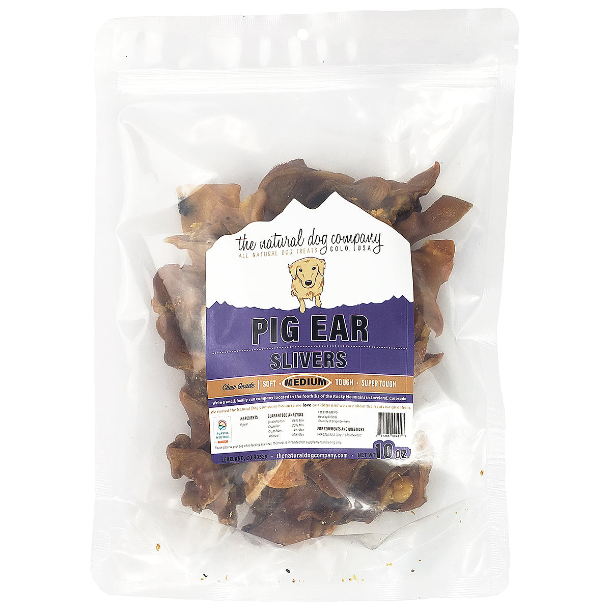 Pig Ear Slivers 10 oz Tuesday s Natural Dog Company