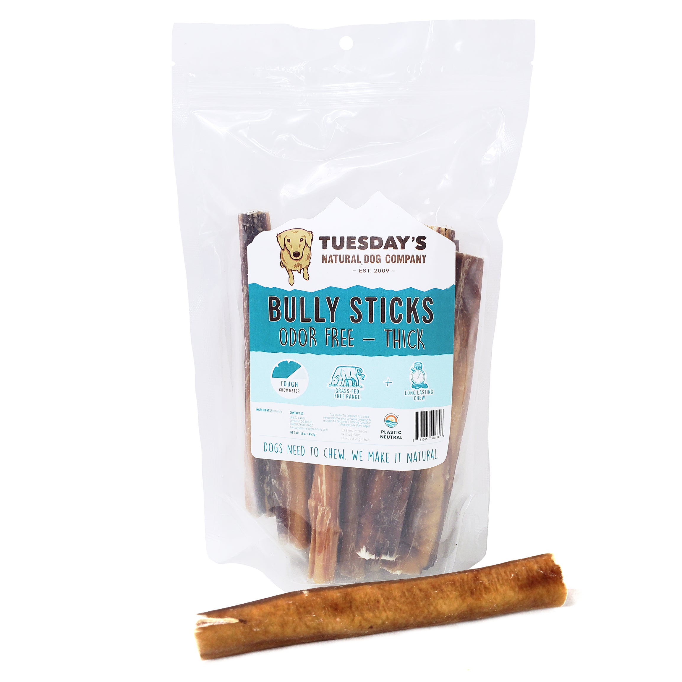 Odor Free USA Bully Sticks 6 inch/ 8oz bag