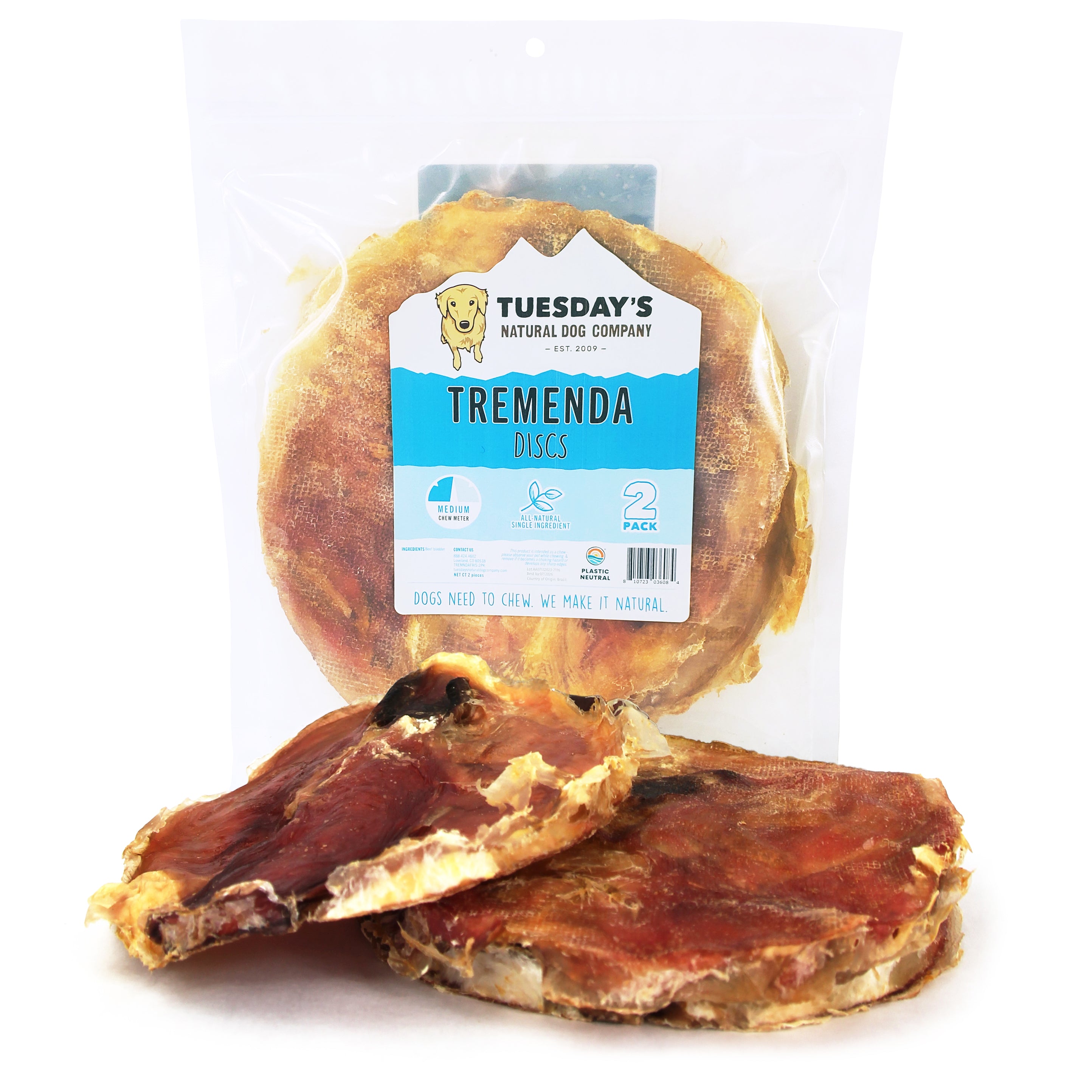 Tremenda Disc Chews - 2 Pack – Tuesday's Natural Dog Company