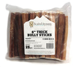 6" Thick Bully Sticks - Odor Free
