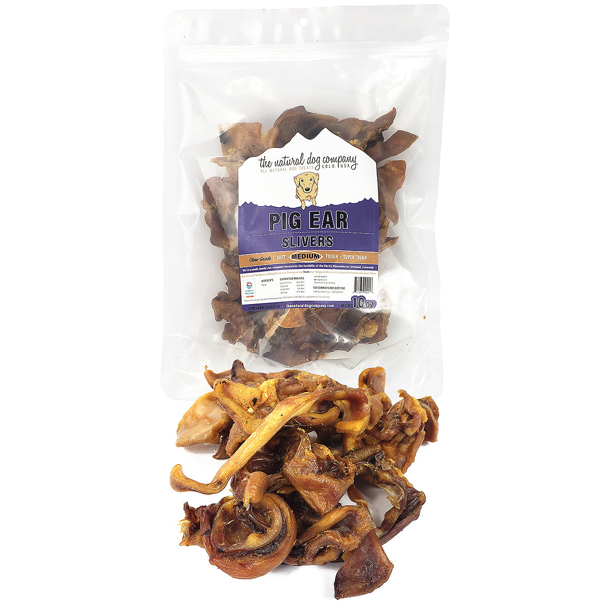 Pig Ear Slivers 10 oz Tuesday s Natural Dog Company